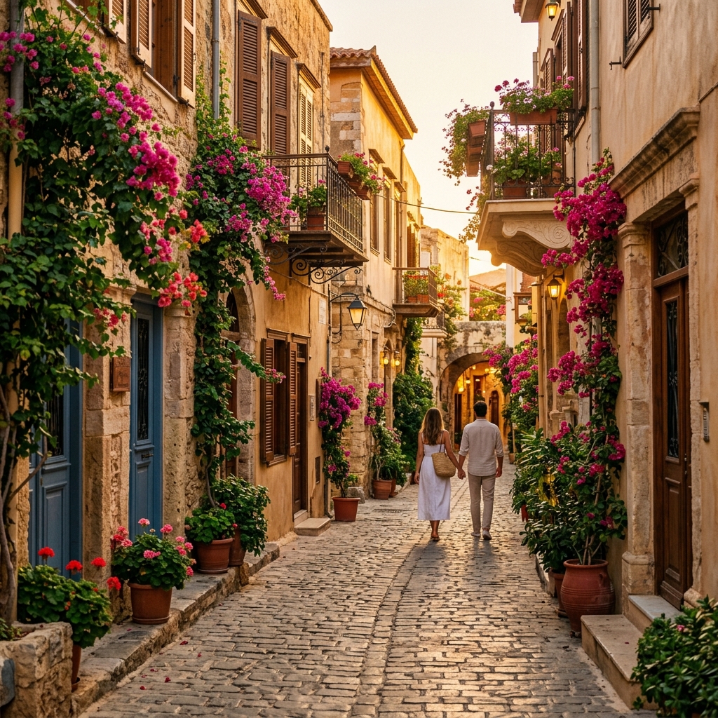 Beautiful Rethymno Old Town and Venetian harbour near Erotokritos Suites